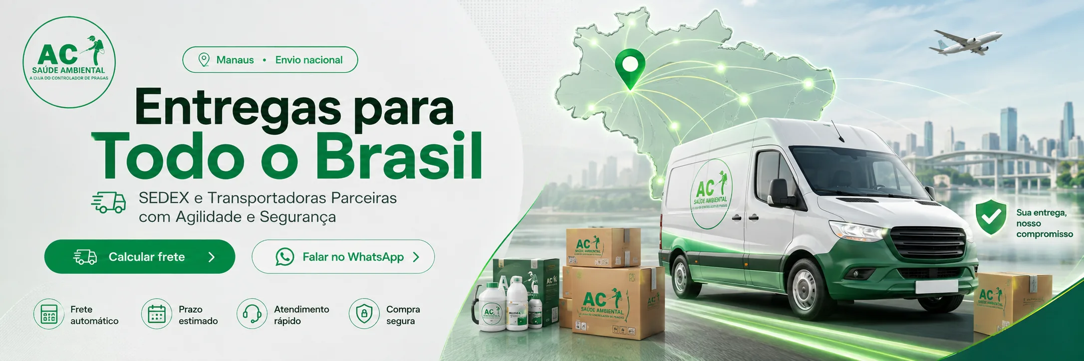 Entrega de produtos para controle de pragas em todo o Brasil