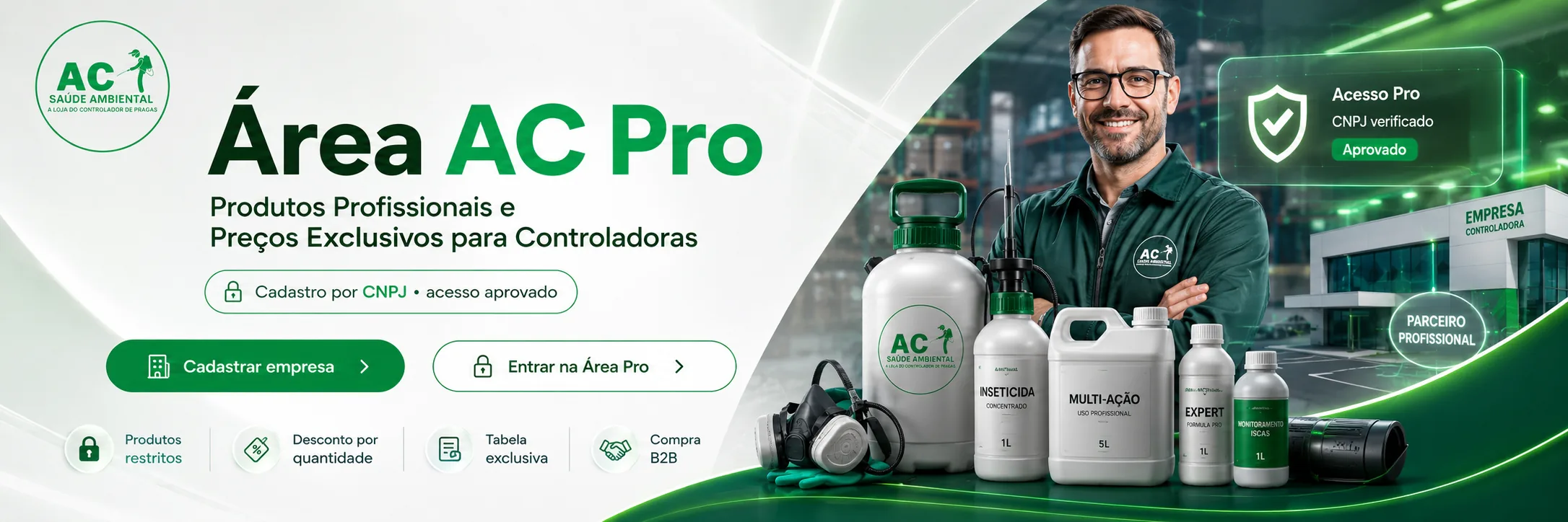 Área AC Pro para empresas controladoras de pragas